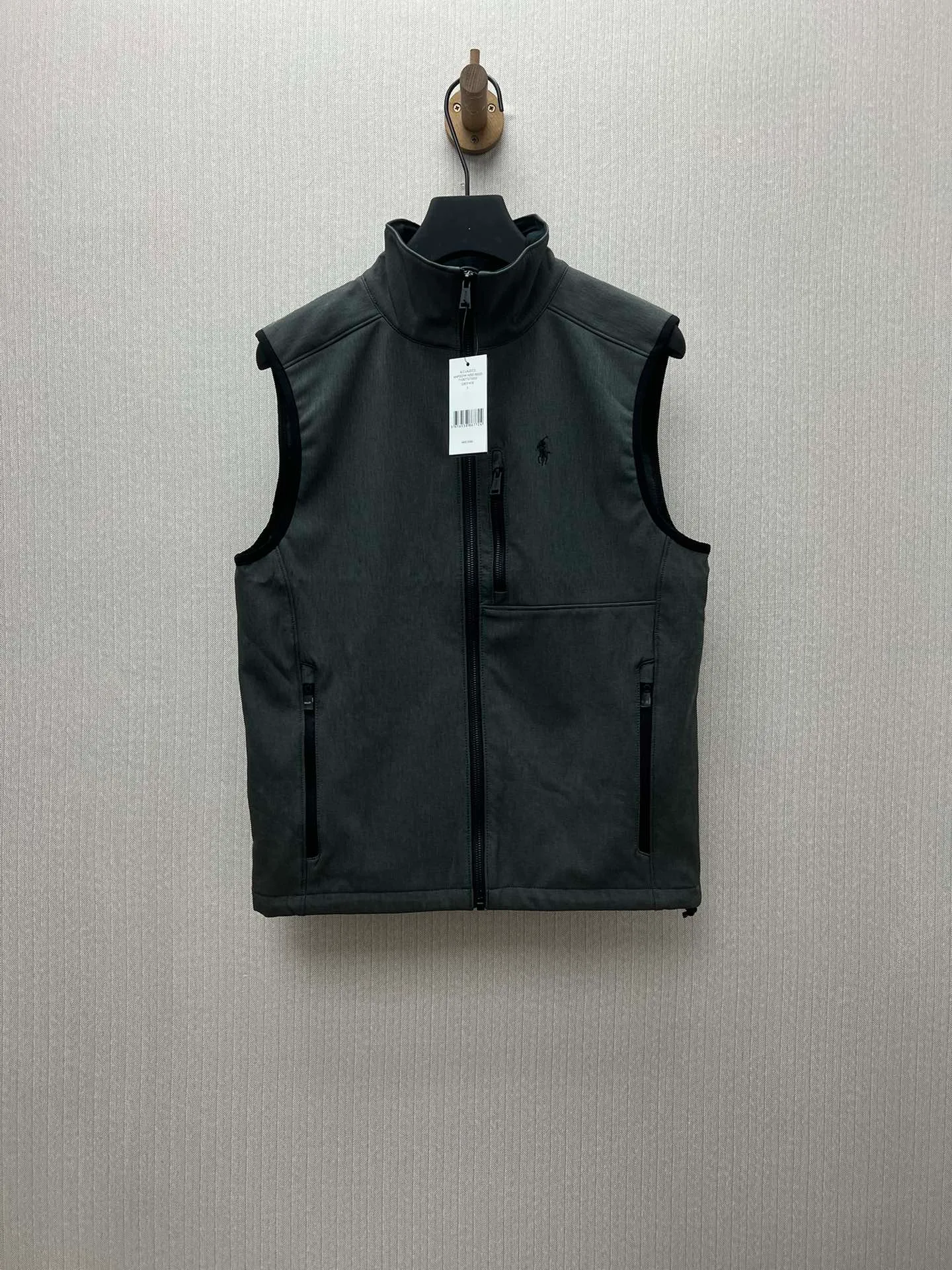 🅿️500 Polo 25ss new solid color logo embroidered zipper casual vest men's high version code number: XS.S.M.L.XL.XXL.
